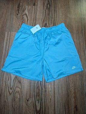 Nike Club Flow Men's Blue Denim Turquoise Shorts Woven Mesh Lined Sz Large-Tall